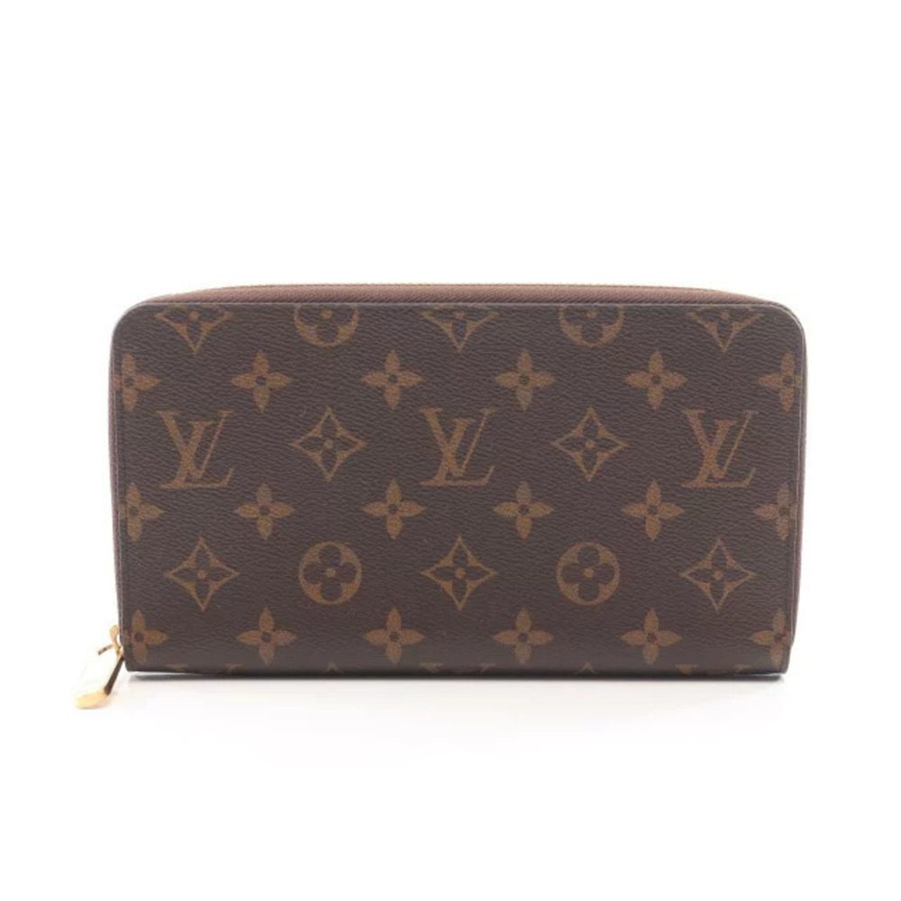 Louis Vuitton Zippy Wallet Organizer Monogram Round Long Wallet Canvas Brown